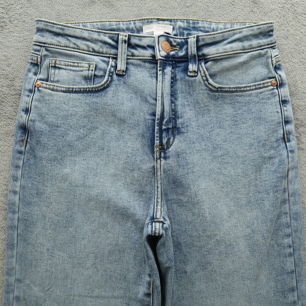 LC Lauren Conrad Jeans Women's Size 10 Blue Super High-Rise Straight 29" Inseam - Picture 11 of 16